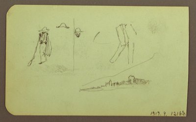 Çizim, Fabrika; Verso: Figürler, 1883 by Frederic Edwin Church