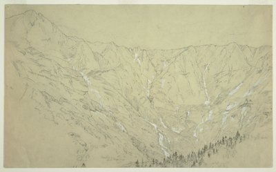 Çizim, Büyük Havza, Katahdin Dağı, yaklaşık 1877 by Frederic Edwin Church