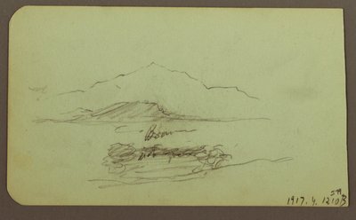 Çizim, Tepeler, Sığırlar; Verso: Manzara, 1883 by Frederic Edwin Church
