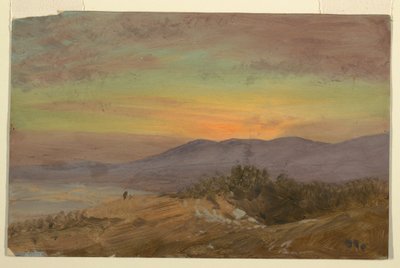 Çizim, Hudson Vadisi, gün batımı, 1869-70 by Frederic Edwin Church