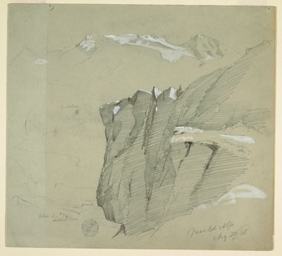 Çizim, Bern Alplerinde Manzara, 28 Ağustos 1868 by Frederic Edwin Church