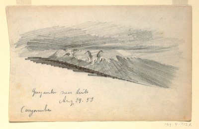 Çizim, Cayambe Dağı, Ekvador, 29 Ağustos 1853 by Frederic Edwin Church