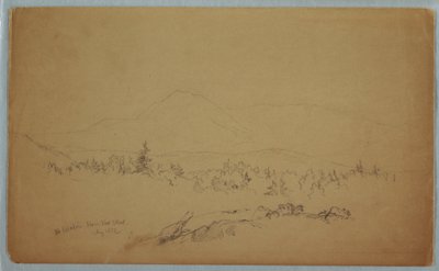 Çizim, "Mount Katahdin from the West" [Katahdin Dağı