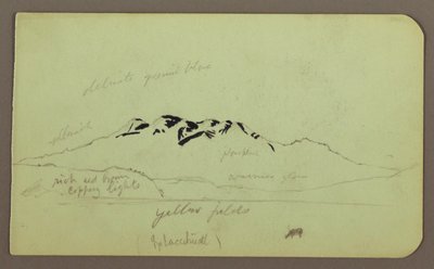 Çizim, Dağ Manzarası, "Itaccihuatl"; Verso: Dağ Tepeleri, 1883 by Frederic Edwin Church