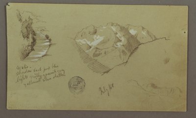 Çizim, Dağ Tepeleri, Nehir, Temmuz 1868 by Frederic Edwin Church