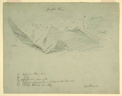 Çizim, Berchtesgaden Yakınlarındaki Dağ Zirveleri, Bavyera, Haziran-Temmuz 1868 by Frederic Edwin Church