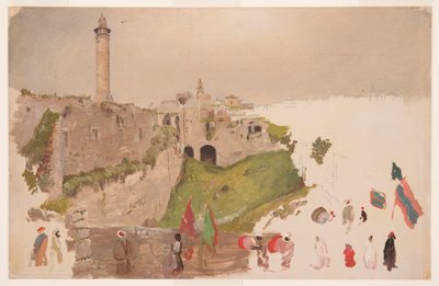 Çizim, Şehre Giren Geçit Töreni, Yafa, Mart 1868 başları by Frederic Edwin Church