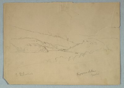 Çizim, Ripogenus Gölü, yaklaşık 1855 by Frederic Edwin Church