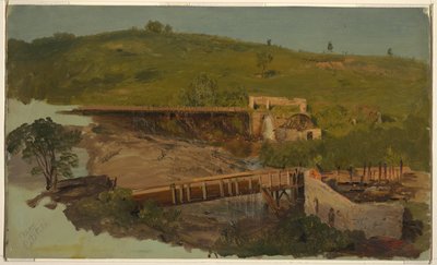 Viyadükler ve Harap Değirmenler ile Tepe, Catskill, New York Yakınında by Frederic Edwin Church