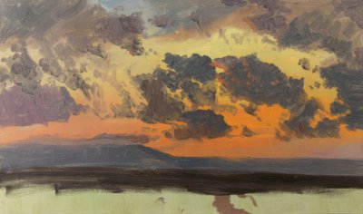 Gün batımında gökyüzü, Jamaika, Batı Hint Adaları. by Frederic Edwin Church