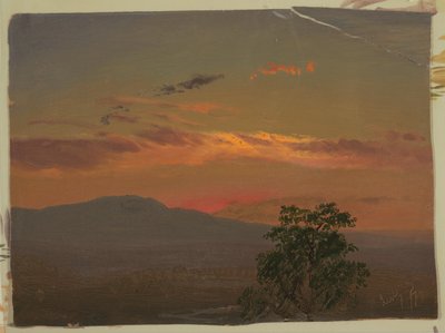 Gün batımında manzara, Hudson, N.Y. by Frederic Edwin Church
