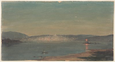 Bir Limanın Gece Görünümü by Frederic Edwin Church