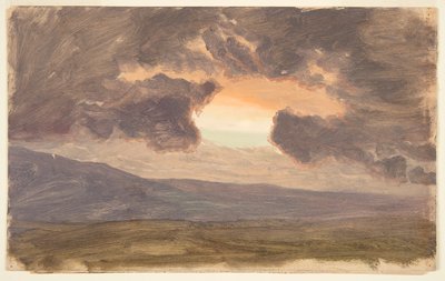 Çıplak tepelerin üzerinde gün batımı by Frederic Edwin Church