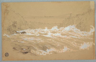 The Gorge, Niagara, Asma Köprüye Doğru Bakıyor by Frederic Edwin Church