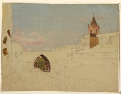 Bir Şehrin Bitmemiş Görünümü by Frederic Edwin Church