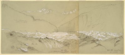 Büyük Fusshorn ile Üst Aletsch Buzulu by Frederic Edwin Church