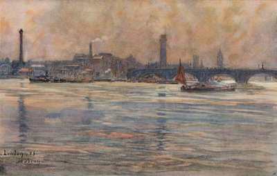 Thames, Londra, c1893 by Frederic Anatole Houbron