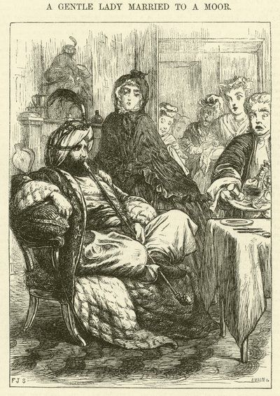 Bir Moor ile Evli Nazik Bir Hanımefendi (gravür) by Frederic James Shields