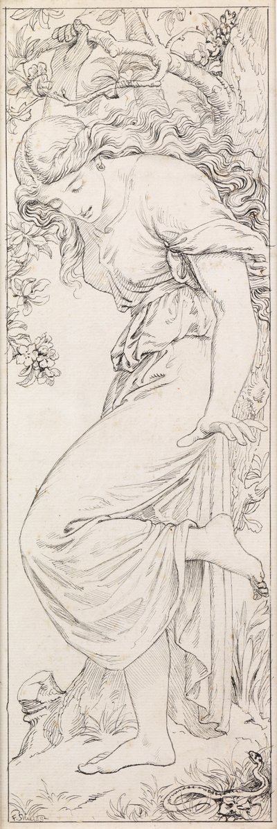 Yükseliş Şapeli için Aldatıcı Zehirli Dil (kalem ve mürekkep) by Frederic James Shields