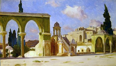 El Haram, Kudüs (panelde yağ) by Frederic Leighton