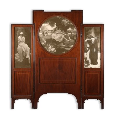 Baskı Kakmalı Maun Üç Katlı Ekran (maun üç katlı ekran seti) by Frederic Leighton