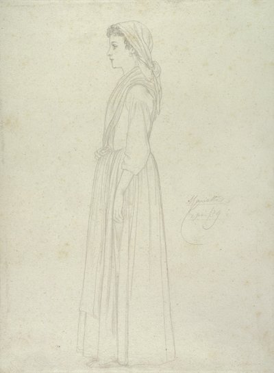 Marietta, Capri, 1859 (kağıt üzerinde grafit) by Frederic Leighton