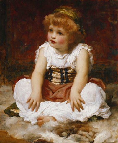 Halıya Oturan Kızın Portresi, by Frederic Leighton