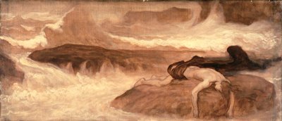 Leander'in Ölümü, The Last Watch of Hero'nun predella paneli by Frederic Leighton