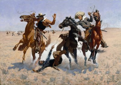 Bir Yoldaşa Yardım Etmek, 1890 dolayları (tuval üzerine yağlı boya) by Frederic Remington