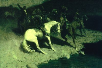 Ateşlendi, 1907. by Frederic Remington