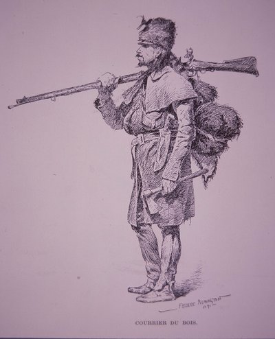 Fransız-Kanadalı kürk avcısı Coureur du Bois by Frederic Remington