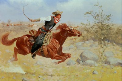 Dörtnala Atlı, 1890 dolayları by Frederic Remington