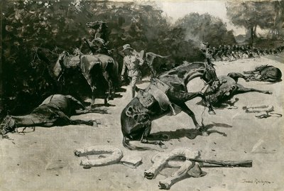 Atlar Ülkeleri İçin Nasıl Öldü, 1899, Santiago. by Frederic Remington