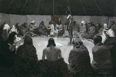 Beyaz Adama Anlatacağım, 1900 dolayları (tuval üzerine yağlı boya) by Frederic Remington