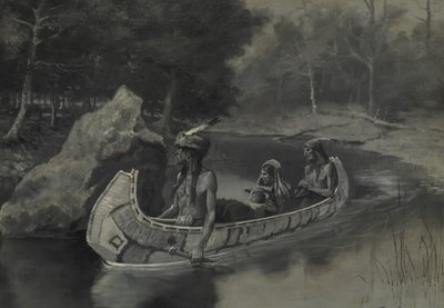Onu Nehre Sırf Attı. . . 1889 Yazında Hâlâ Görüldüğü Yer. by Frederic Remington