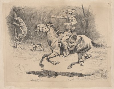 Peşinde Atını Mahmuzlamak by Frederic Remington