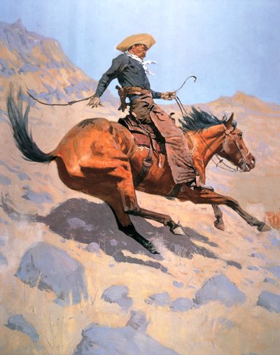 Kovboy (tuval üzerine yağlı boya) by Frederic Remington