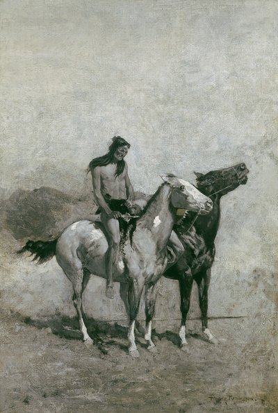 Ateş Yiyen Kurbanını Midillisinin Üzerinden Astı, 1900 dolayları by Frederic Remington