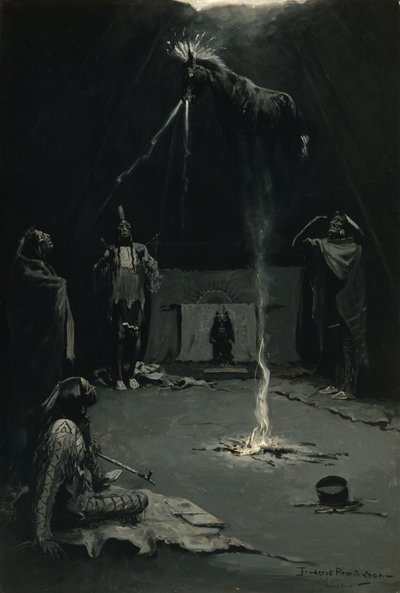 İlaç Atının Gidişi (Hint Ateş Tanrısı) 1897 by Frederic Remington