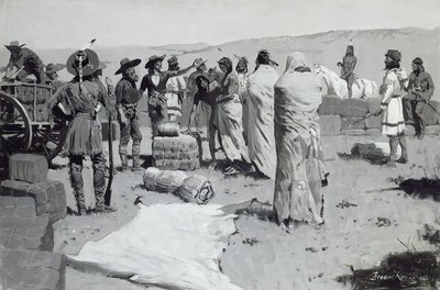 Tercüman Gençlere El salladı, 1900 dolayları by Frederic Remington