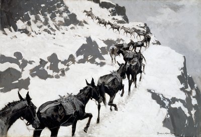 Katır Sürüsü (Gümüş Madenlerine Giden Bir Cevher Treni, Colorado) 1901 by Frederic Remington