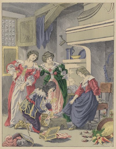 Cendrillon, Cinderella (renkli taş) by Frederic Theodore (after) Lix