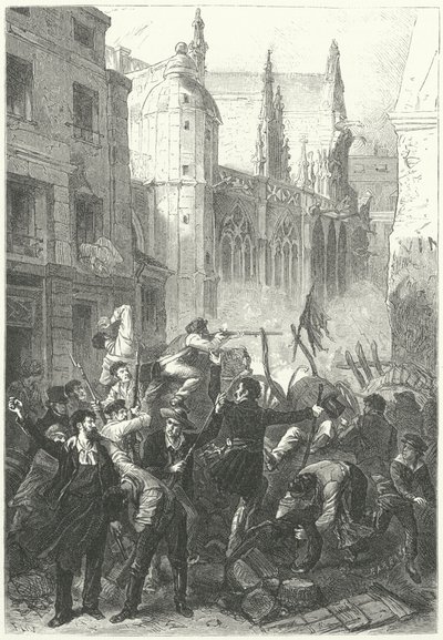 Haziran Günleri Ayaklanması, 1848 Devrimi, Paris (gravür) by Frederic Theodore (after) Lix