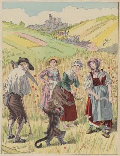 Le Chat Botte, Çizmeli Kedi (renkli taş) by Frederic Theodore (after) Lix