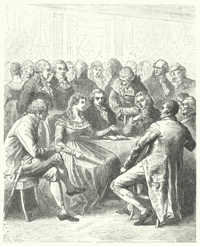 Madam Roland ve Girondinler, Fransız Devrimi (gravür) by Frederic Theodore (after) Lix