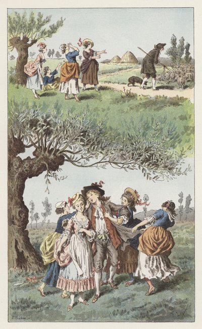 Üç kızdık (renkli taş) by Frederic Theodore (after) Lix
