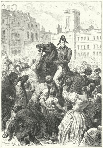 Wellington Dükü bir ayaklanmaya yakalandı (gravür) by Frederic Theodore (after) Lix