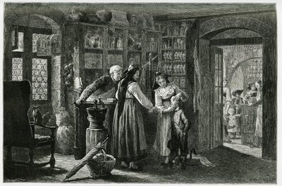 Kaysersberg (veya Kaisersberg, Alsace) köyünün eczacısında acil konsültasyon. Alman milletvekili, yazar ve doğa bilimci Charles Grad (1842-1890) tarafından 1884