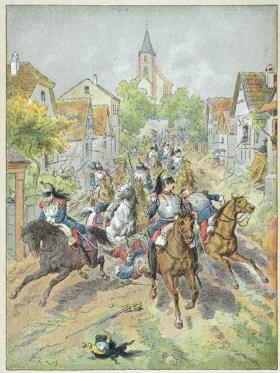 6 Ağustos Reichshoffen Muharebesi sırasında Fransız süvarilerine hücum edin by Frederic Theodore Lix
