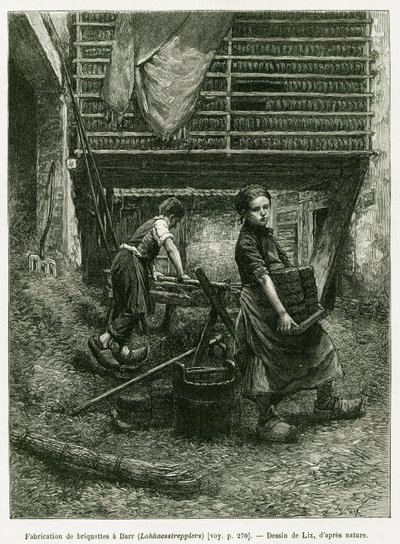Briketlemede çocuk işçiliği, Barr. Edouard Charton (1807-1890), Hachette, Paris tarafından yönetilen tur du monde 1888